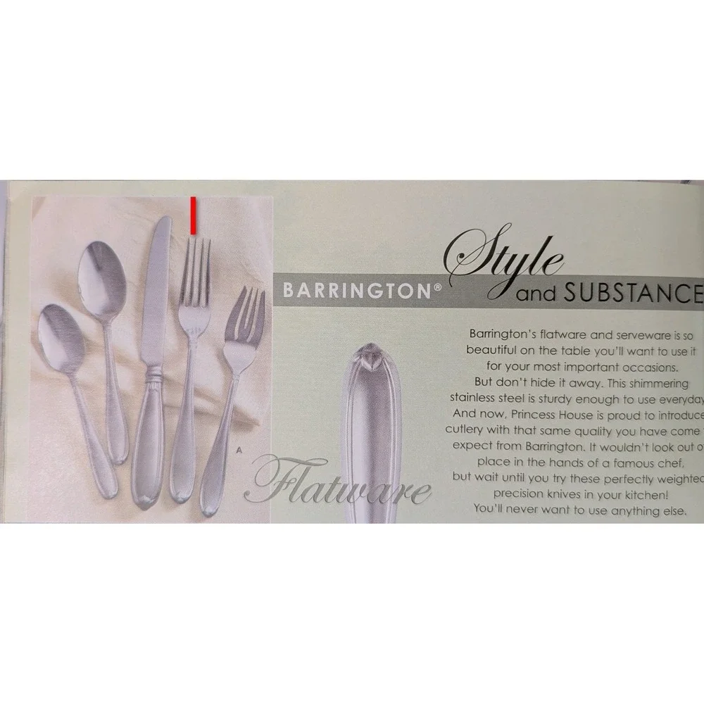 Princess House BARRINGTON Dinner Fork 18/10 Stainless Flatware 8 1/8
